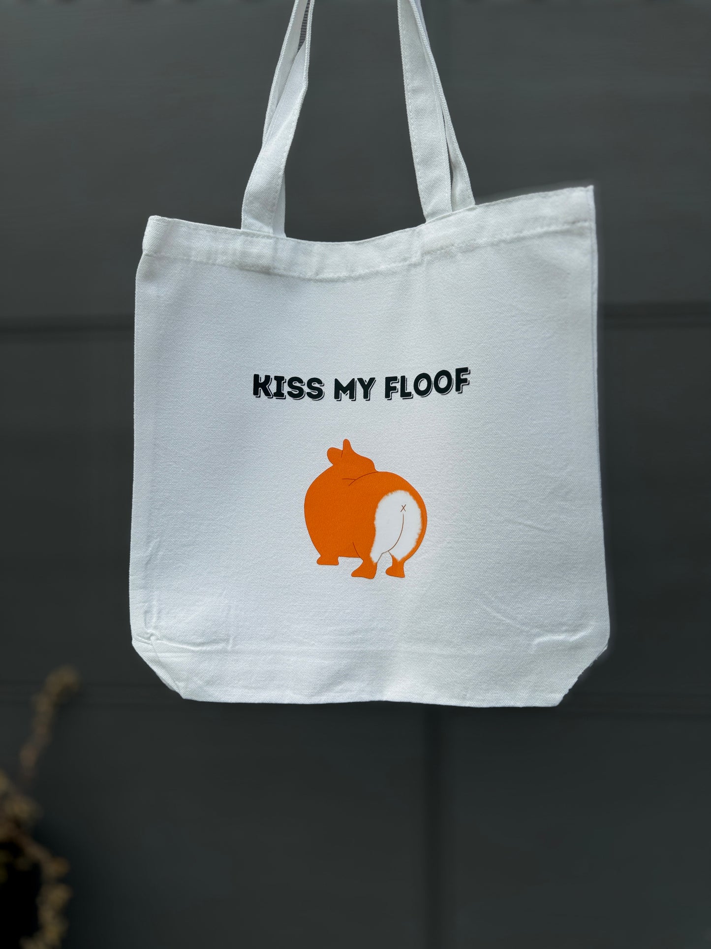 Kiss My Floof Corgi Tote Bag