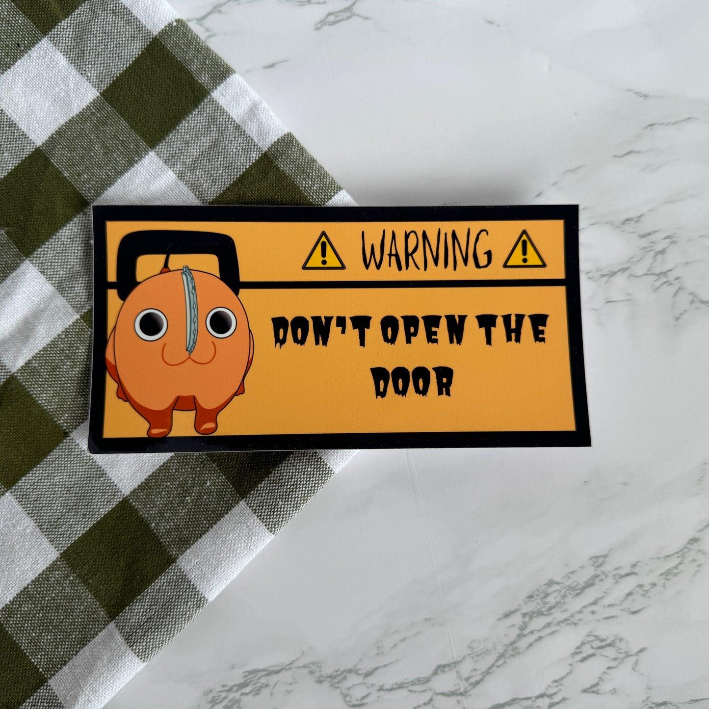 Chainsaw Man Car Warning Sticker