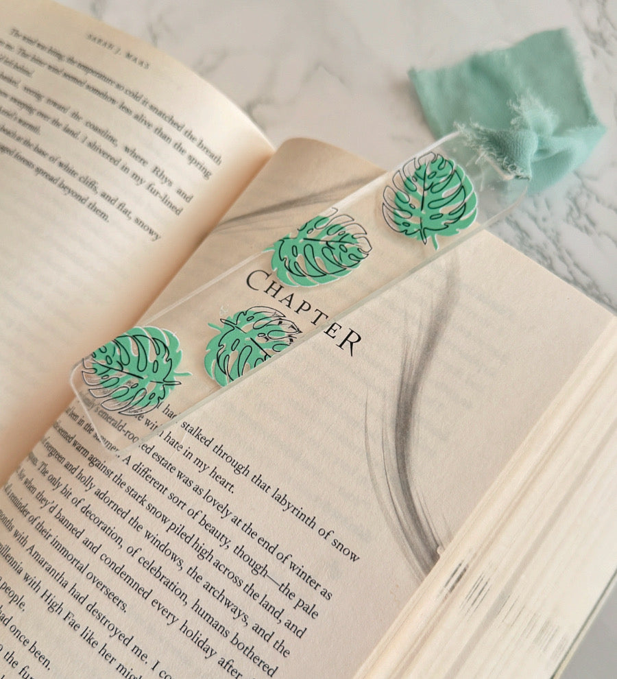 Green Leaf Acrylic Bookmark