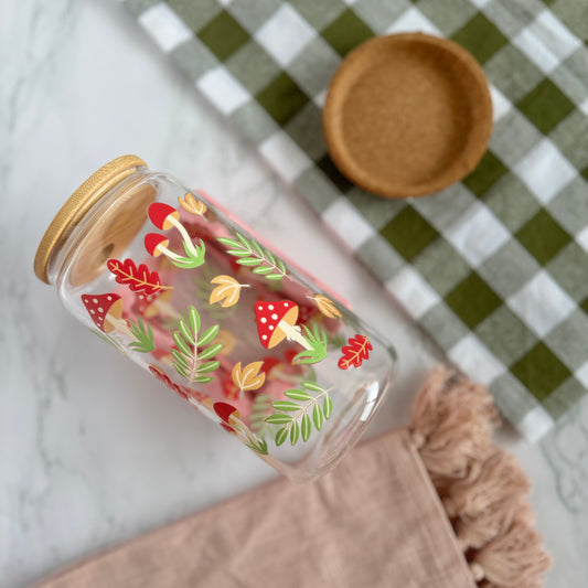 Shroom Forest Glass Tumbler