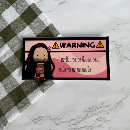 Nezuko Car Warning Sticker