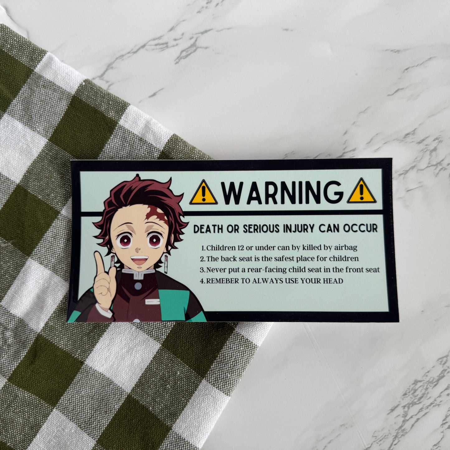 Tanjiro Car Warning Sticker