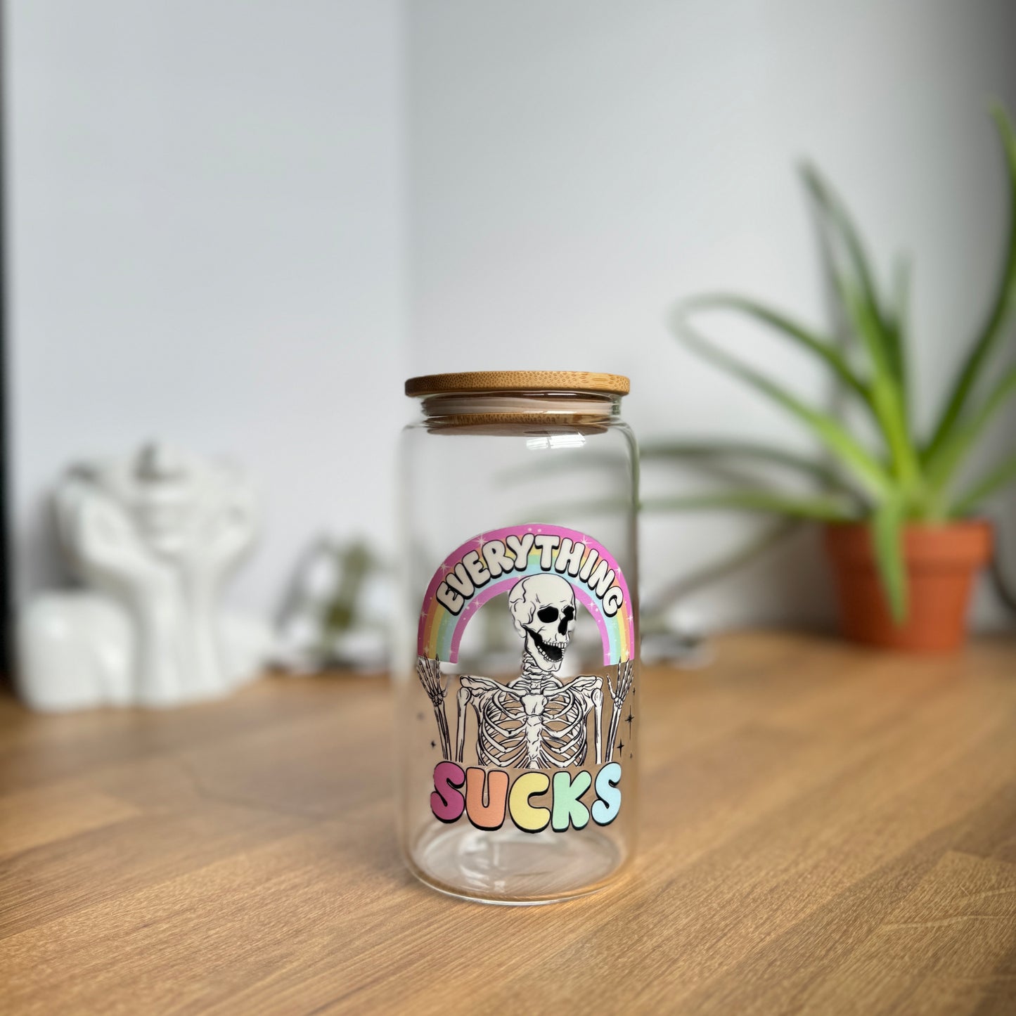 Everything Sucks Glass Tumbler