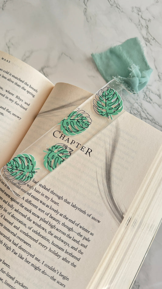 Green Leaf Acrylic Bookmark